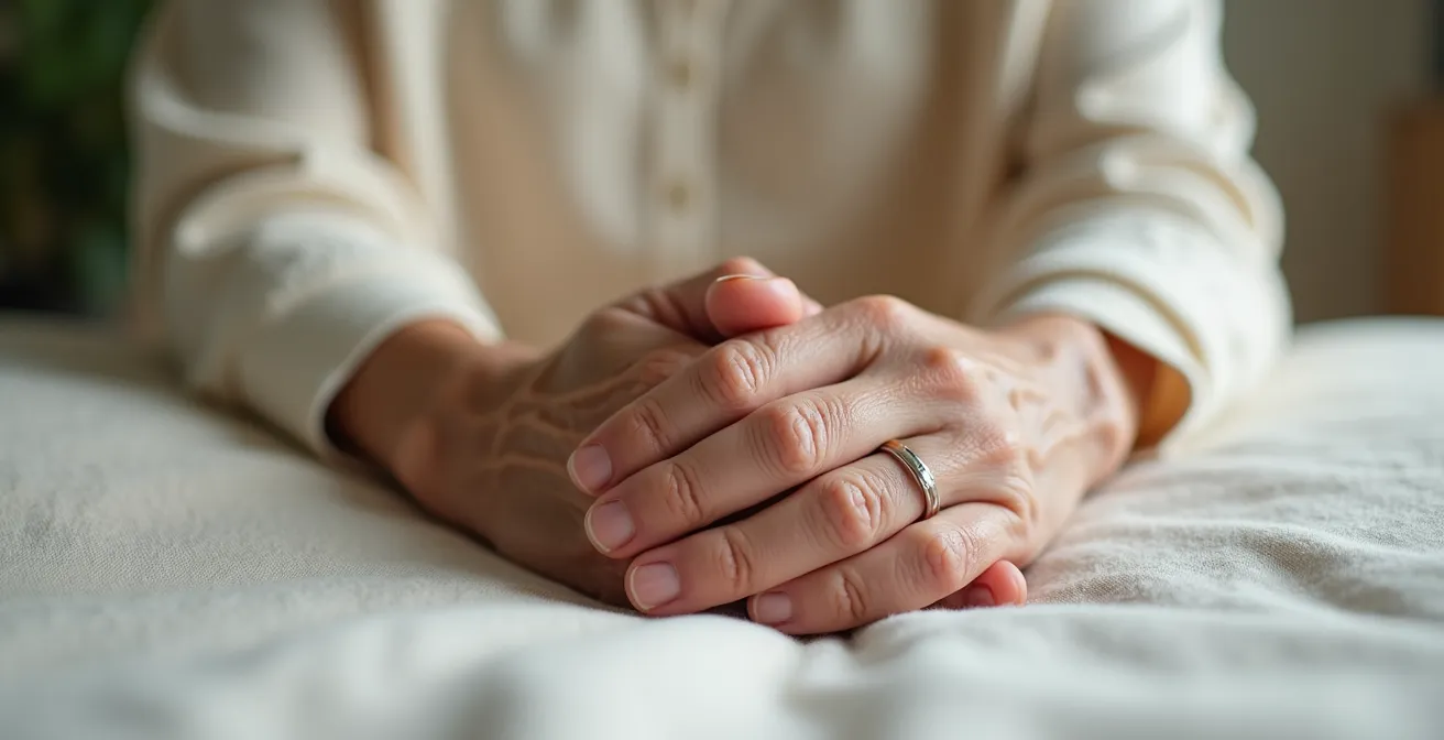Senior en séance de sophrologie dans un environnement apaisant