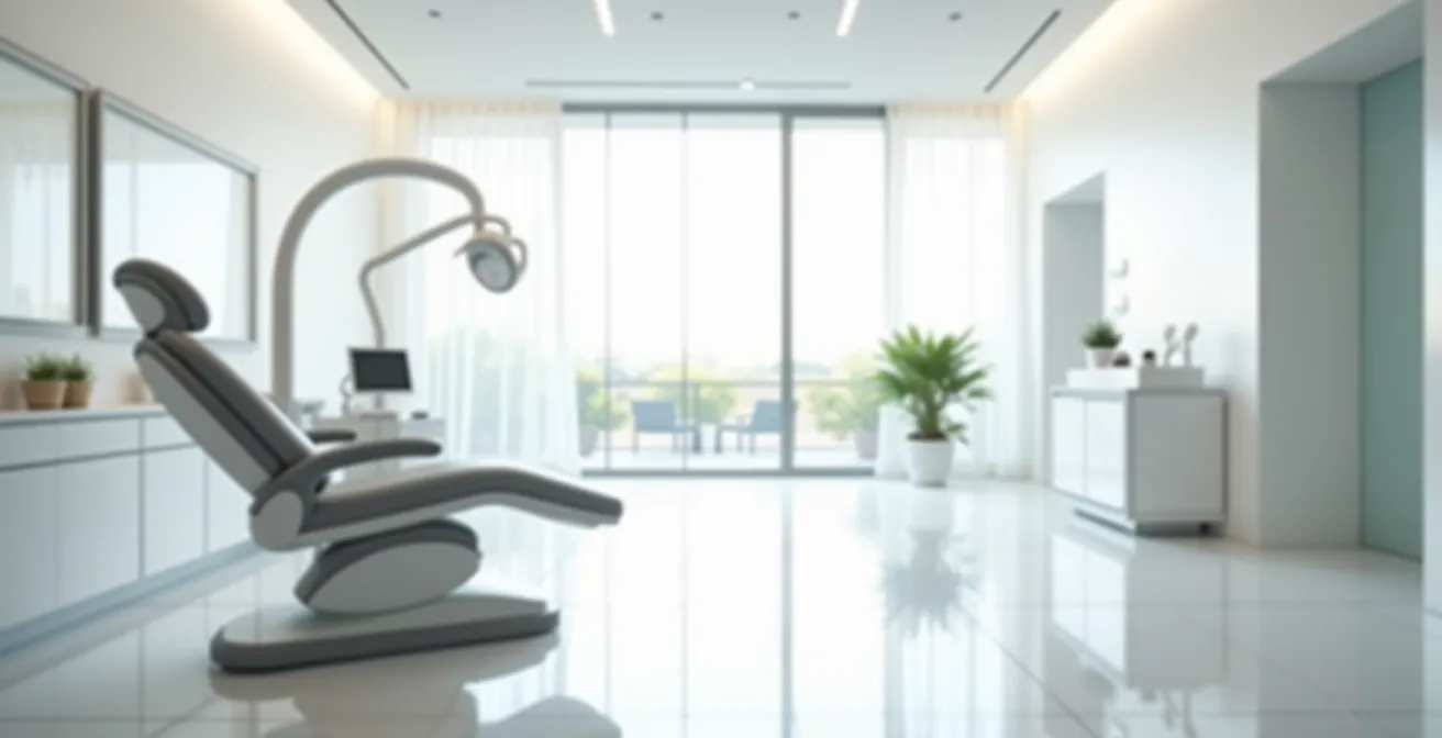 Cabinet de médecine esthétique français moderne avec appareils de haute technologie en arrière-plan